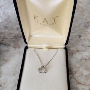 Kay Jewelers Silver Heart Pendant Necklace